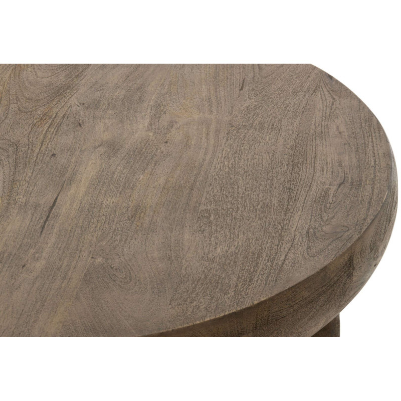 Table basse ronde bois de manguier brun 90 cm Byrova J-Line - 5