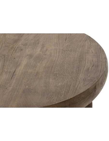 Table basse ronde bois de manguier brun 90 cm Byrova J-Line - 5