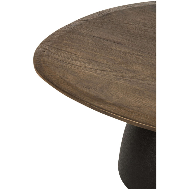 Table basse ovale bois de manguier métal noir Nevivo J-Line - 3