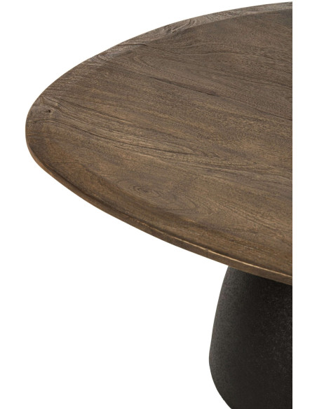 Table basse ovale bois de manguier métal noir Nevivo J-Line - 3