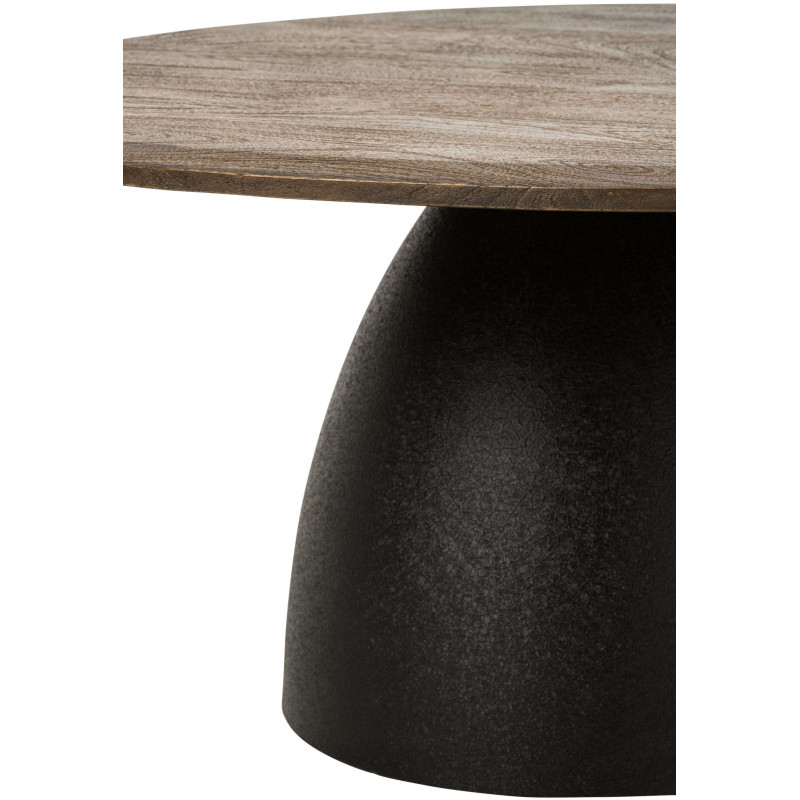 Table basse ovale bois de manguier métal noir Nevivo J-Line - 4