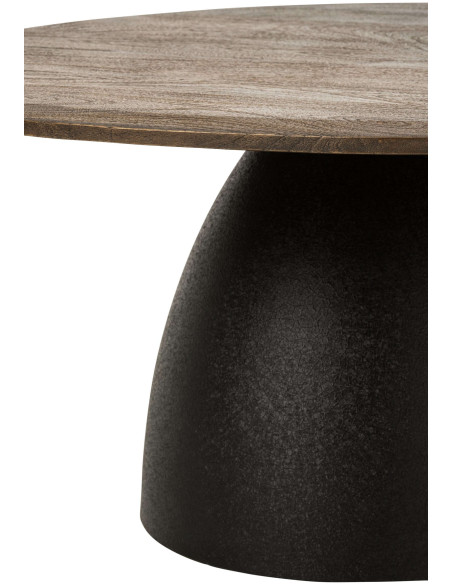 Table basse ovale bois de manguier métal noir Nevivo J-Line - 4