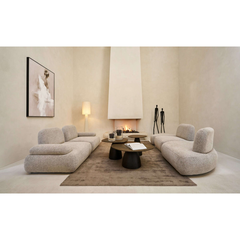 Table basse ovale bois de manguier métal noir Nevivo J-Line - 5