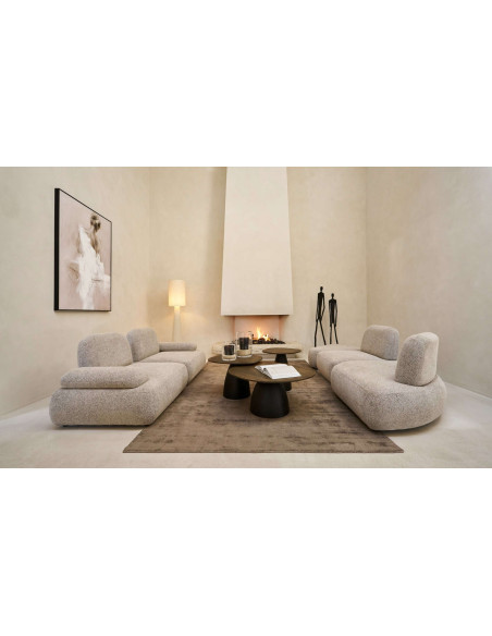 Table basse ovale bois de manguier métal noir Nevivo J-Line - 5