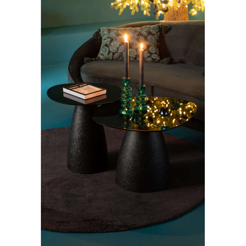Duo tables basses verre noir métal Osvara J-Line - 2