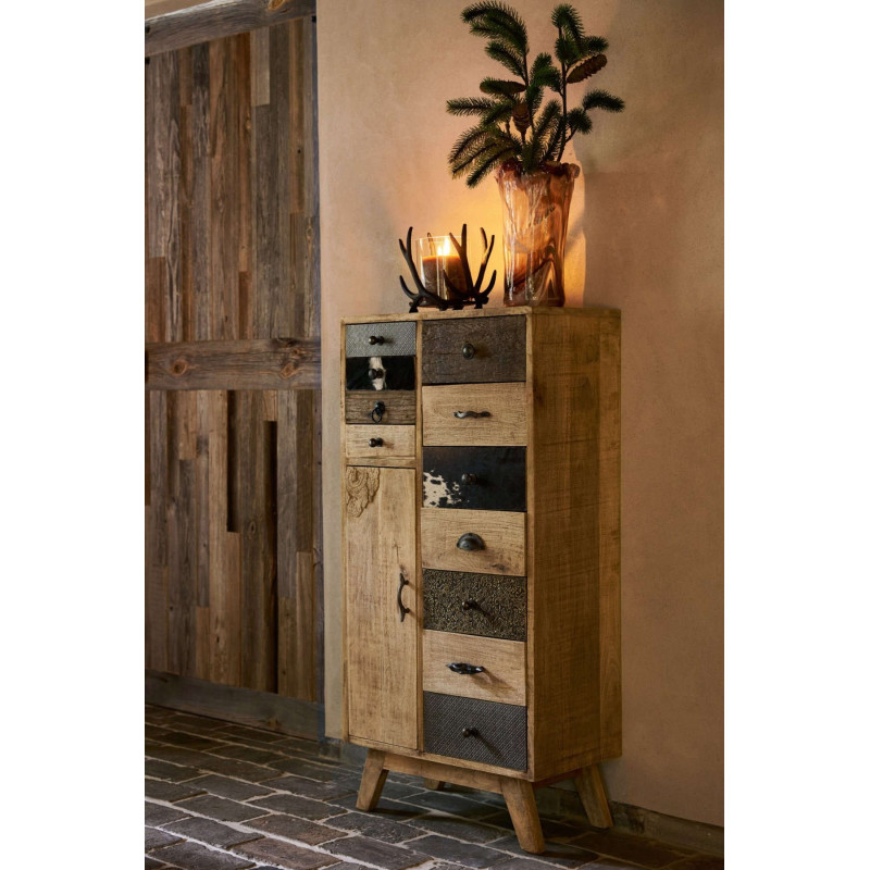 Chiffonnier bois de manguier 11 tiroirs Azyyna J-Line - 2