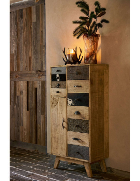 Chiffonnier bois de manguier 11 tiroirs Azyyna J-Line - 2
