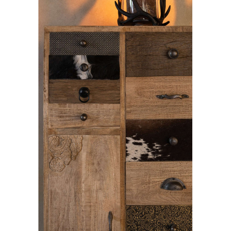 Chiffonnier bois de manguier 11 tiroirs Azyyna J-Line - 11