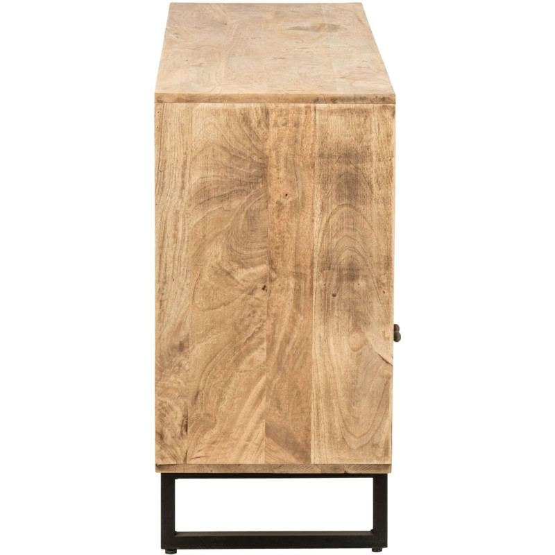 Buffet bas bois de manguier 3 portes 115x40x80 cm Azyyna J-Line - 5