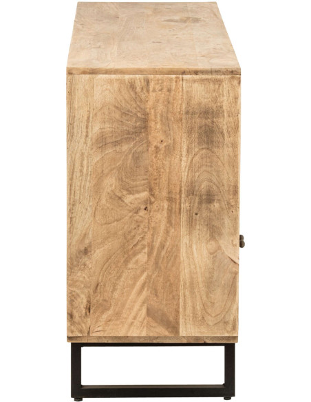 Buffet bas bois de manguier 3 portes 115x40x80 cm Azyyna J-Line - 5