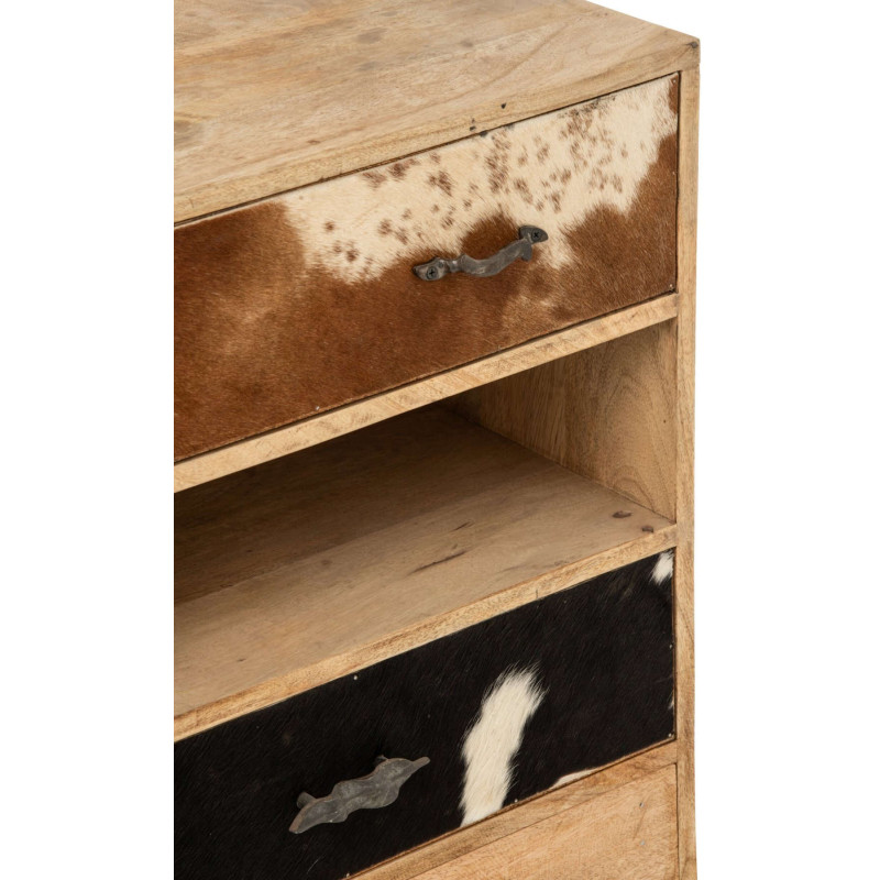 Buffet bas bois de manguier 3 portes 115x40x80 cm Azyyna J-Line - 7