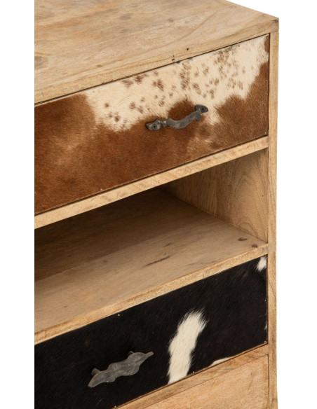 Buffet bas bois de manguier 3 portes 115x40x80 cm Azyyna J-Line - 7
