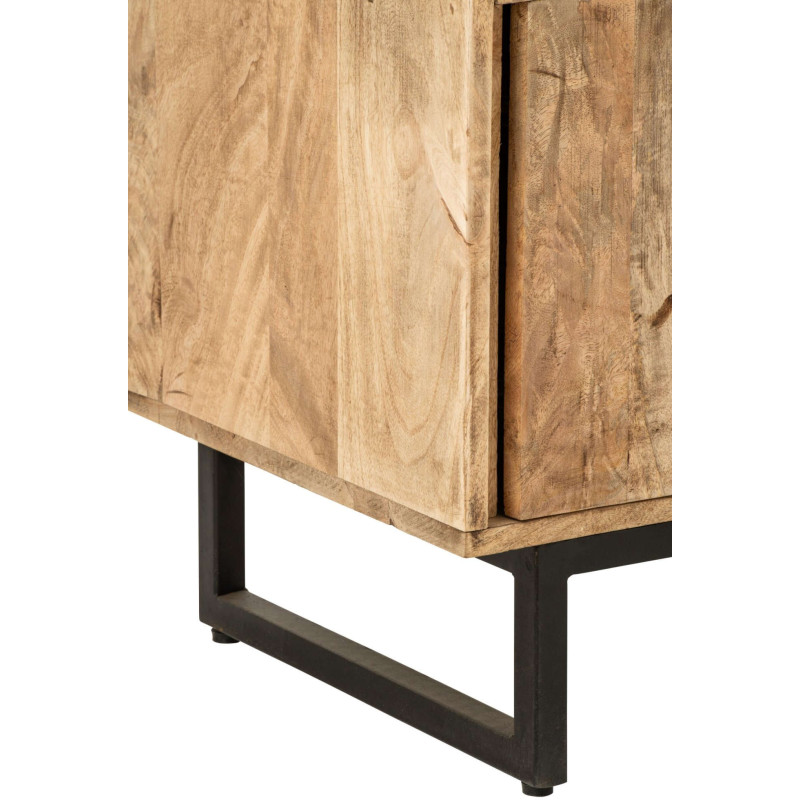 Buffet bas bois de manguier 3 portes 115x40x80 cm Azyyna J-Line - 8