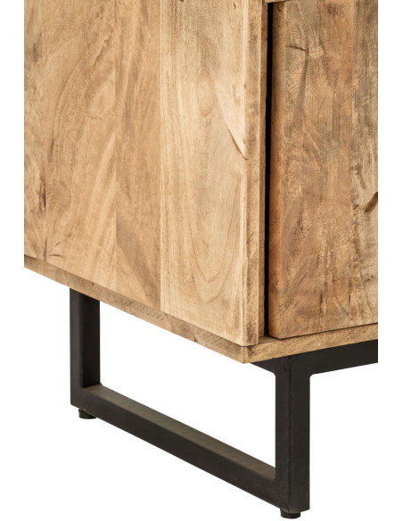 Buffet bas bois de manguier 3 portes 115x40x80 cm Azyyna J-Line - 8