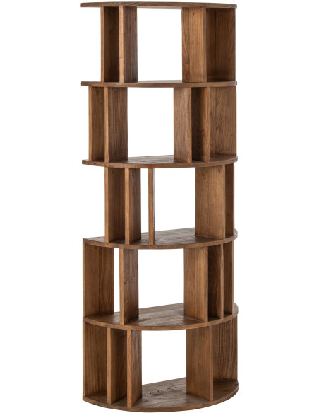 Bibliothèque arrondie bois de mindi 175 cm Dovali J-Line - 1