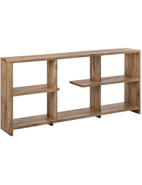 Bibliothèque basse bois de manguier naturel 172,5x30x79 cm Aevira J-Line - 1