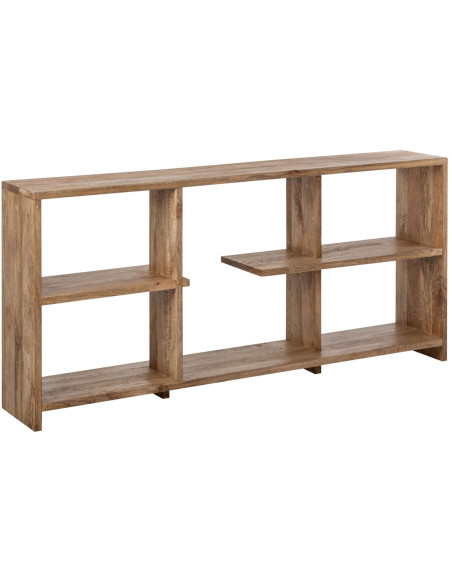 Bibliothèque basse bois de manguier naturel 172,5x30x79 cm Aevira J-Line - 1