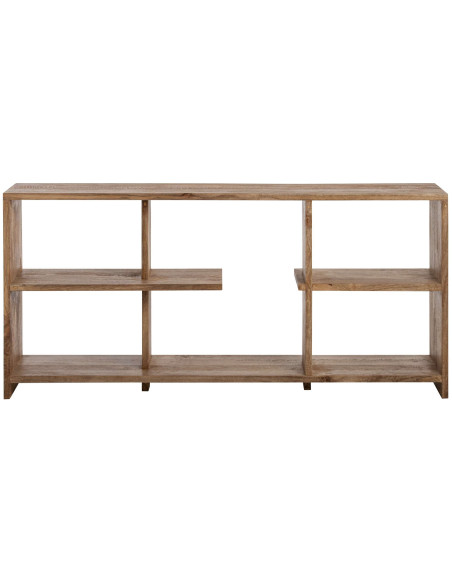 Bibliothèque basse bois de manguier naturel 172,5x30x79 cm Aevira J-Line - 3