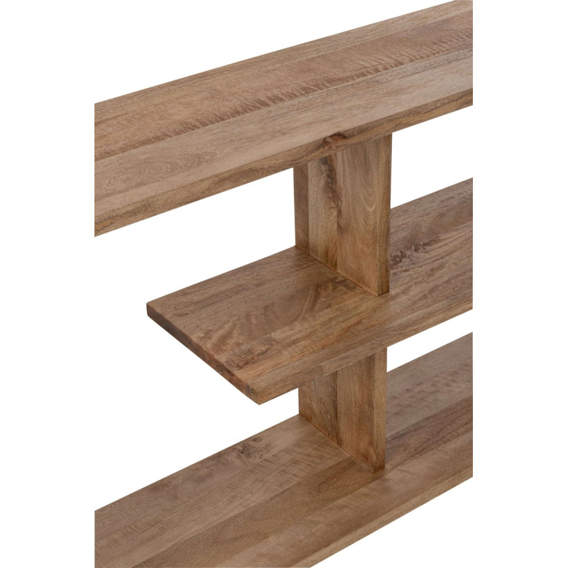 Bibliothèque basse bois de manguier naturel 172,5x30x79 cm Aevira J-Line - 5