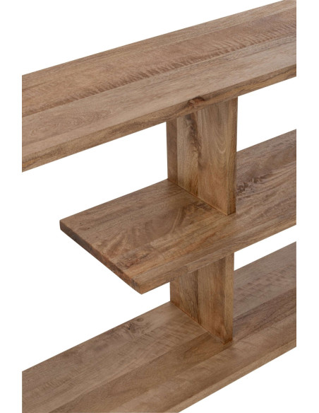 Bibliothèque basse bois de manguier naturel 172,5x30x79 cm Aevira J-Line - 5