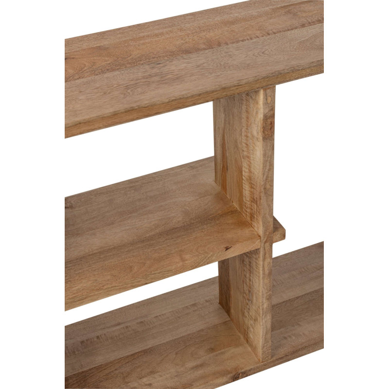 Bibliothèque basse bois de manguier naturel 172,5x30x79 cm Aevira J-Line - 6