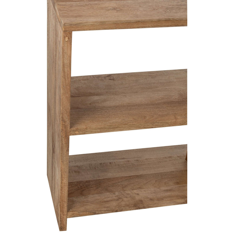 Bibliothèque basse bois de manguier naturel 172,5x30x79 cm Aevira J-Line - 7
