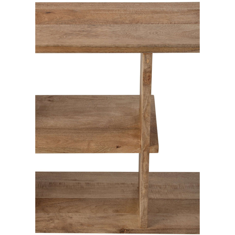 Bibliothèque basse bois de manguier naturel 172,5x30x79 cm Aevira J-Line - 8