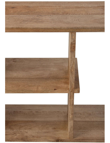 Bibliothèque basse bois de manguier naturel 172,5x30x79 cm Aevira J-Line - 8