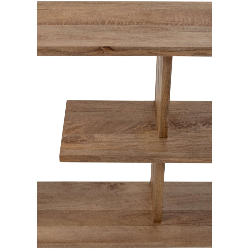 Bibliothèque basse bois de manguier naturel 172,5x30x79 cm Aevira J-Line - 9