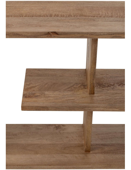Bibliothèque basse bois de manguier naturel 172,5x30x79 cm Aevira J-Line - 9