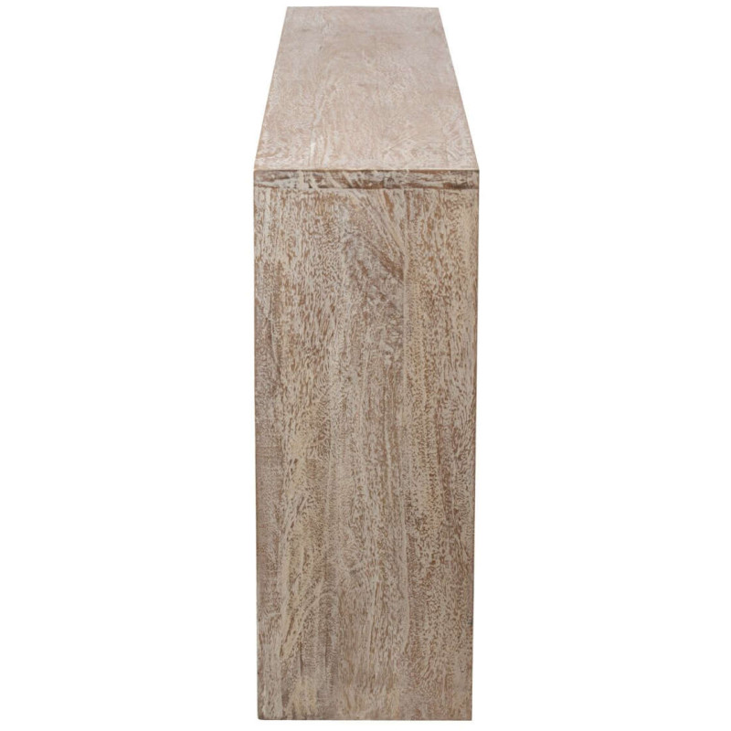 Bibliothèque basse bois de manguier blanc naturel Aevira J-Line - 5
