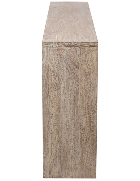 Bibliothèque basse bois de manguier blanc naturel Aevira J-Line - 5