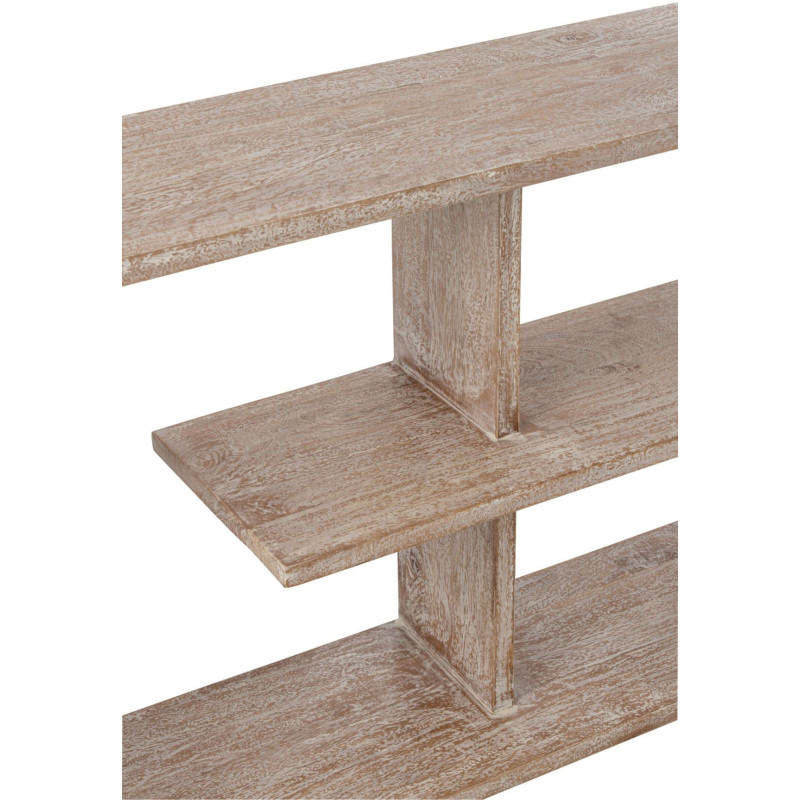 Bibliothèque basse bois de manguier blanc naturel Aevira J-Line - 6