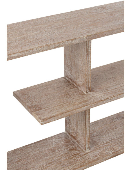 Bibliothèque basse bois de manguier blanc naturel Aevira J-Line - 6