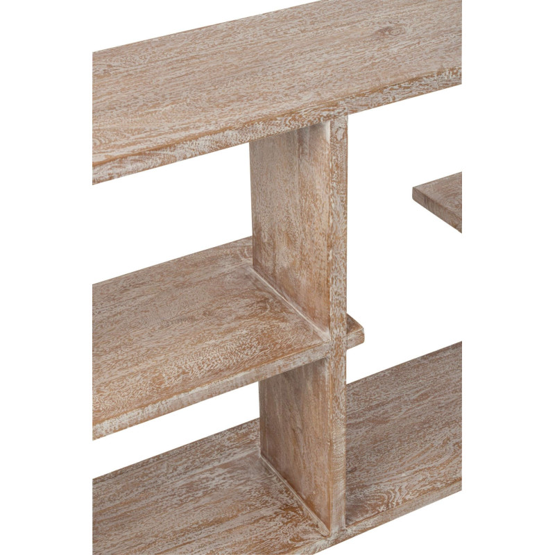 Bibliothèque basse bois de manguier blanc naturel Aevira J-Line - 7