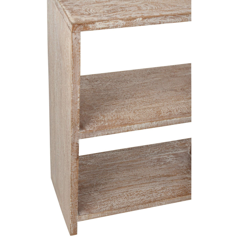 Bibliothèque basse bois de manguier blanc naturel Aevira J-Line - 8