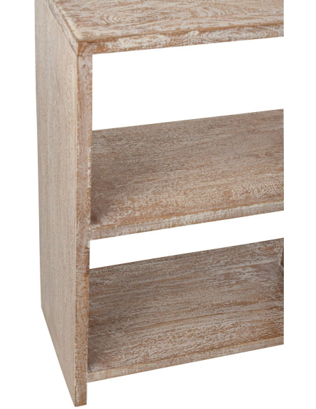 Bibliothèque basse bois de manguier blanc naturel Aevira J-Line - 8