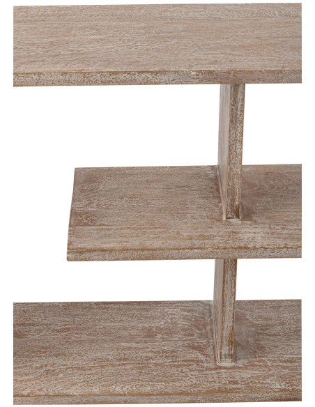 Bibliothèque basse bois de manguier blanc naturel Aevira J-Line - 10