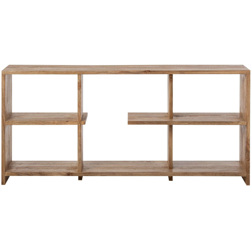 Bibliothèque basse bois de manguier naturel 172,5x30x79 cm Aevira J-Line - 2