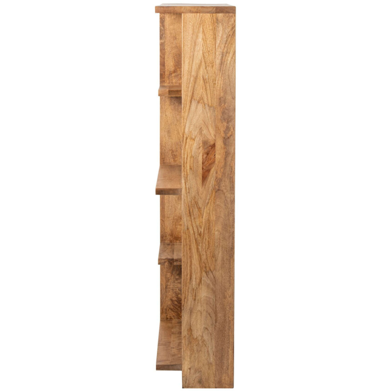 Bibliothèque ouverte bois de manguier naturel 120x30x146 cm Aevira J-Line - 4