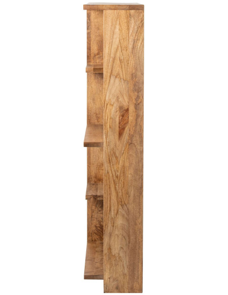 Bibliothèque ouverte bois de manguier naturel 120x30x146 cm Aevira J-Line - 4
