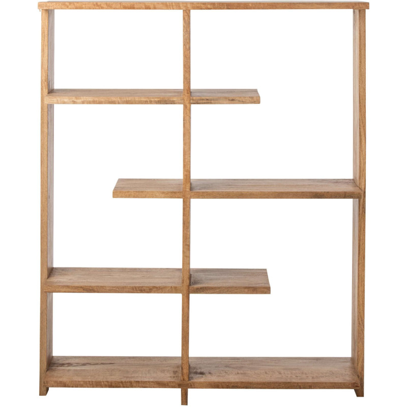 Bibliothèque ouverte bois de manguier naturel 120x30x146 cm Aevira J-Line - 5