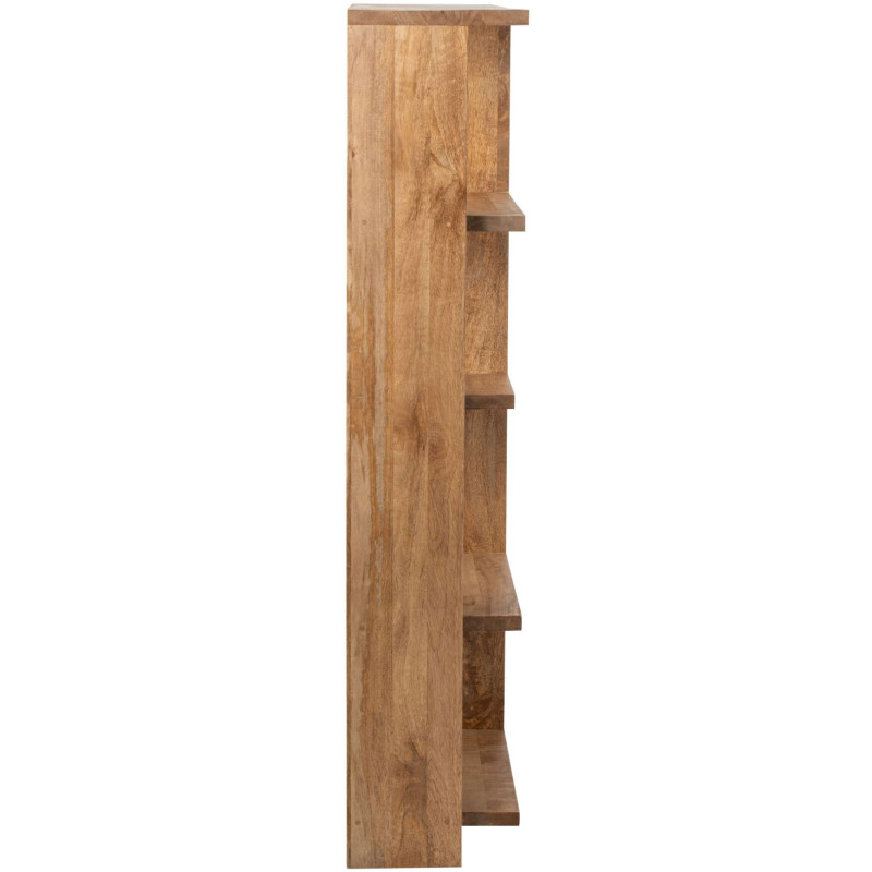 Bibliothèque ouverte bois de manguier naturel 120x30x146 cm Aevira J-Line - 6