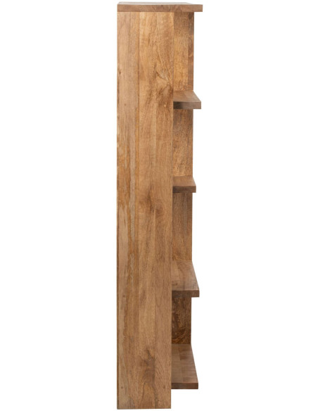 Bibliothèque ouverte bois de manguier naturel 120x30x146 cm Aevira J-Line - 6