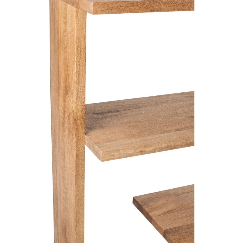 Bibliothèque ouverte bois de manguier naturel 120x30x146 cm Aevira J-Line - 7