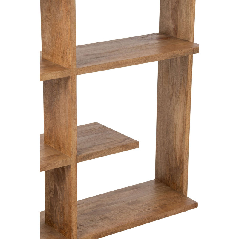 Bibliothèque ouverte bois de manguier naturel 120x30x146 cm Aevira J-Line - 8