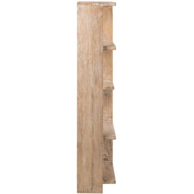 Bibliothèque ouverte bois de manguier blanc cassé et naturel 120x30x146 cm Aevira J-Line - 3
