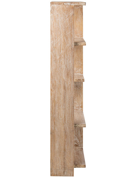 Bibliothèque ouverte bois de manguier blanc cassé et naturel 120x30x146 cm Aevira J-Line - 3