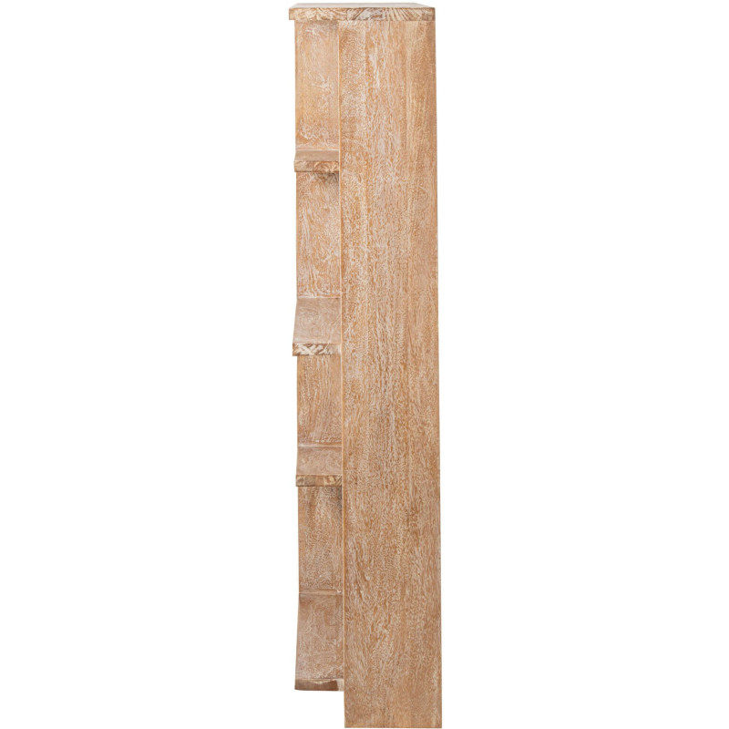 Bibliothèque ouverte bois de manguier blanc cassé et naturel 120x30x146 cm Aevira J-Line - 5