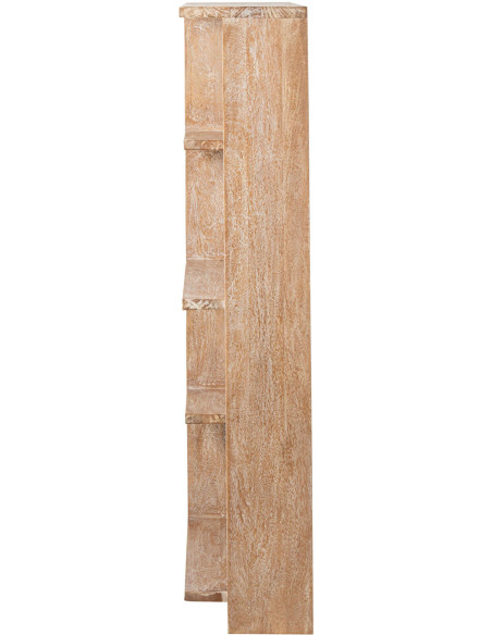 Bibliothèque ouverte bois de manguier blanc cassé et naturel 120x30x146 cm Aevira J-Line - 5